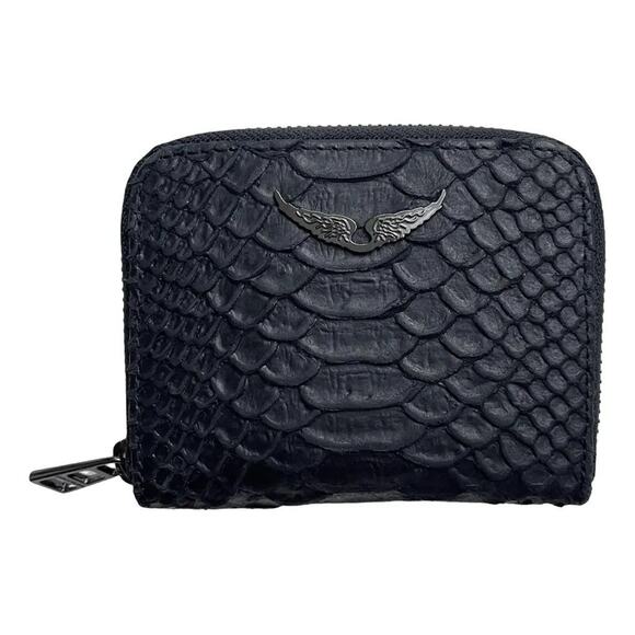 Zadig & Voltaire Mini ZV Savage Wallet - Black Cobra Leather - Picture 1 of 5